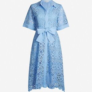 Maje Ralfa Guipure Midi shirtdress a line belted S
